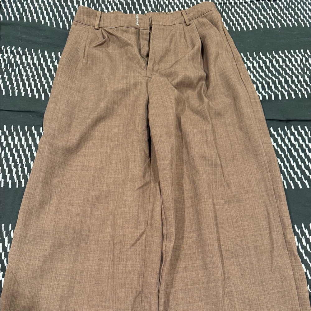 Brown Wide-Leg Trousers